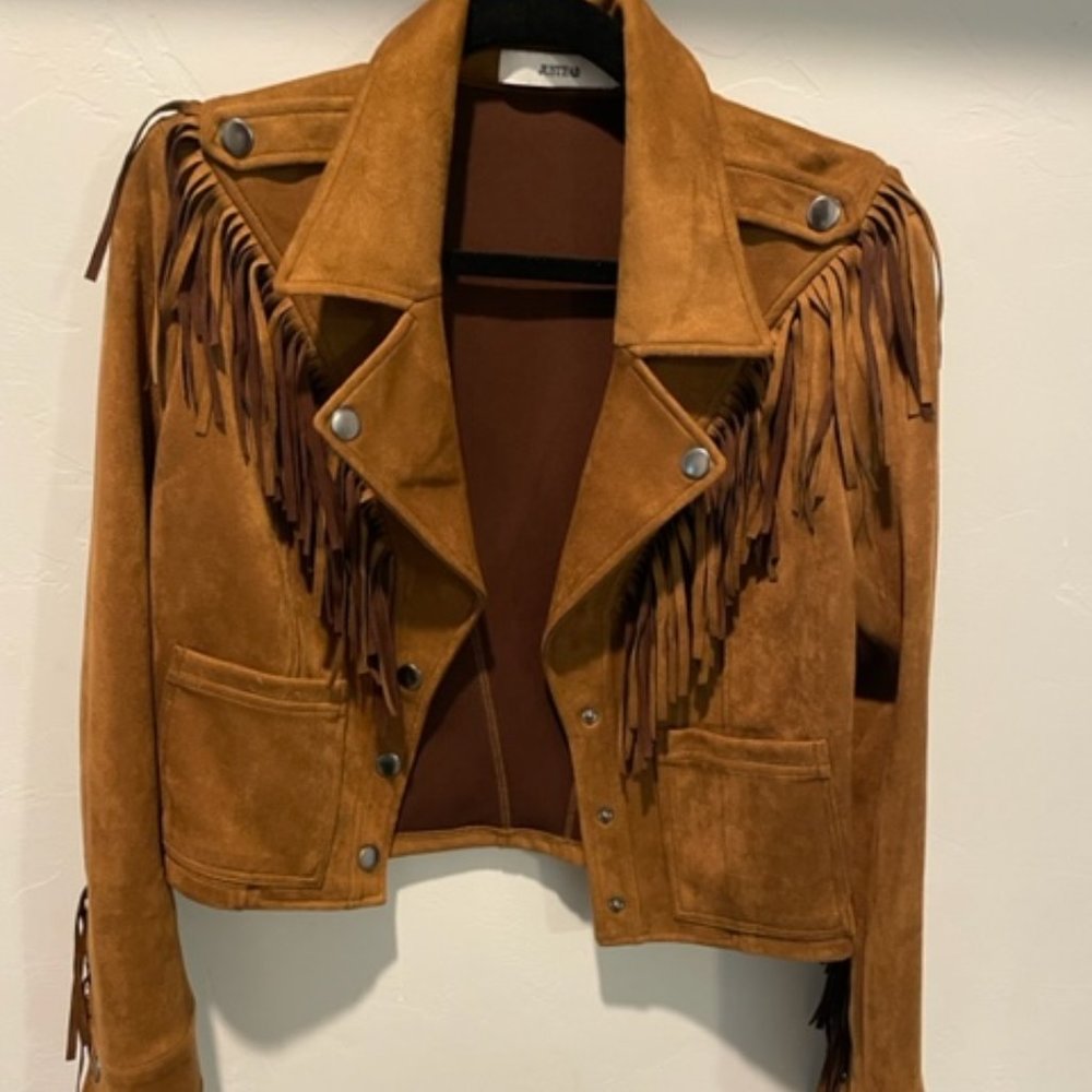 Fringed Faux Suede jacket
